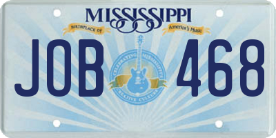 MS license plate JOB468
