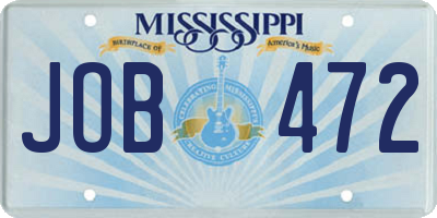 MS license plate JOB472