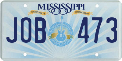 MS license plate JOB473