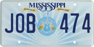 MS license plate JOB474