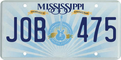 MS license plate JOB475