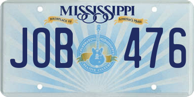 MS license plate JOB476