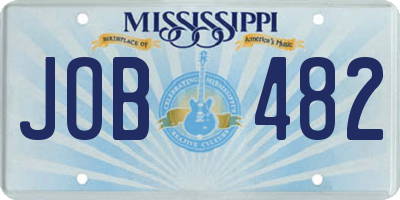 MS license plate JOB482