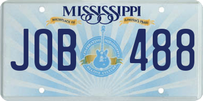 MS license plate JOB488