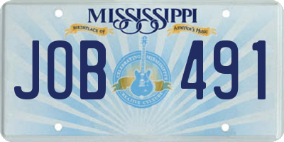 MS license plate JOB491