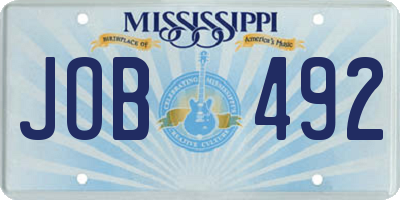 MS license plate JOB492