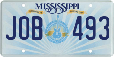 MS license plate JOB493