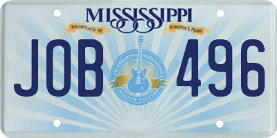 MS license plate JOB496