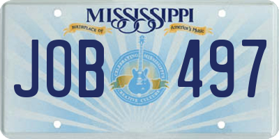 MS license plate JOB497