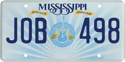 MS license plate JOB498