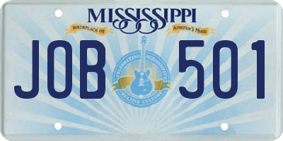 MS license plate JOB501