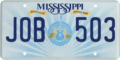 MS license plate JOB503