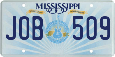 MS license plate JOB509