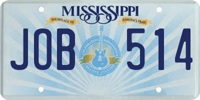 MS license plate JOB514