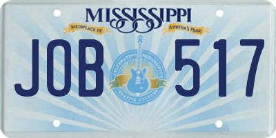 MS license plate JOB517
