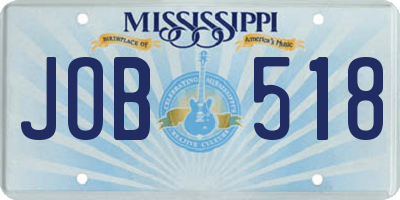 MS license plate JOB518