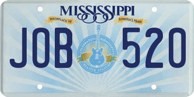 MS license plate JOB520