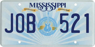 MS license plate JOB521