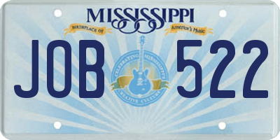 MS license plate JOB522