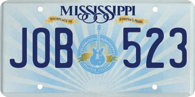 MS license plate JOB523