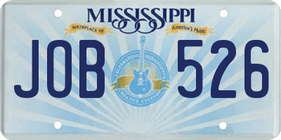MS license plate JOB526