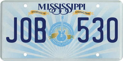MS license plate JOB530