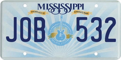 MS license plate JOB532