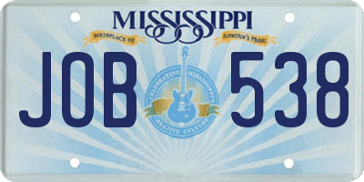 MS license plate JOB538