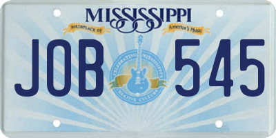MS license plate JOB545