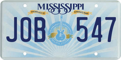 MS license plate JOB547