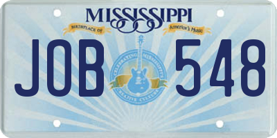 MS license plate JOB548