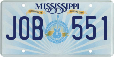MS license plate JOB551