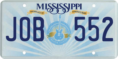 MS license plate JOB552