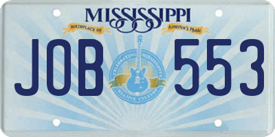 MS license plate JOB553