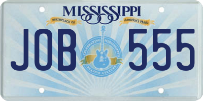 MS license plate JOB555