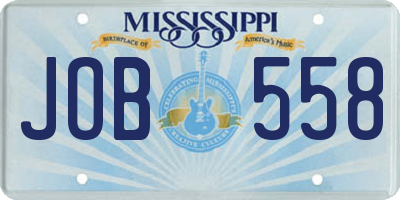 MS license plate JOB558