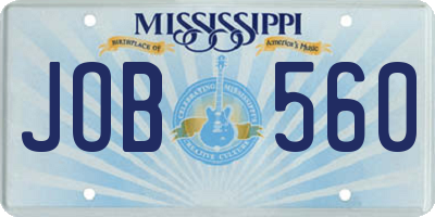 MS license plate JOB560