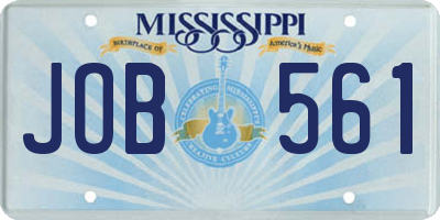 MS license plate JOB561