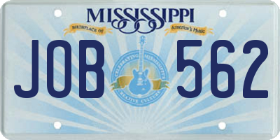 MS license plate JOB562