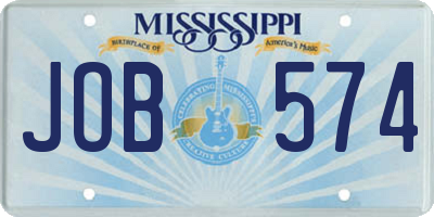 MS license plate JOB574