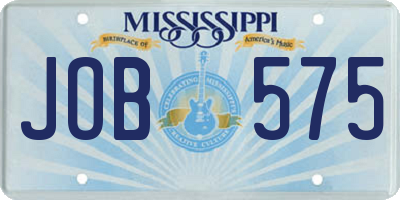 MS license plate JOB575