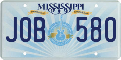 MS license plate JOB580