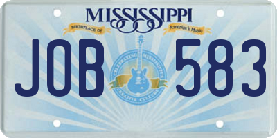 MS license plate JOB583