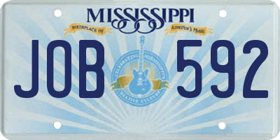 MS license plate JOB592