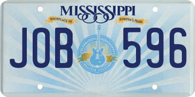 MS license plate JOB596