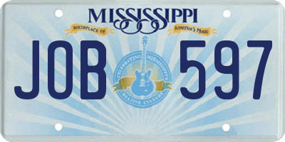 MS license plate JOB597