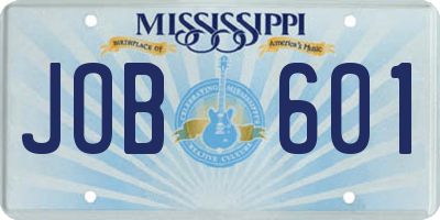 MS license plate JOB601