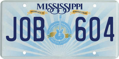MS license plate JOB604