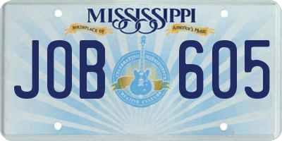 MS license plate JOB605