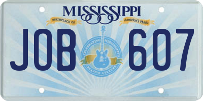 MS license plate JOB607